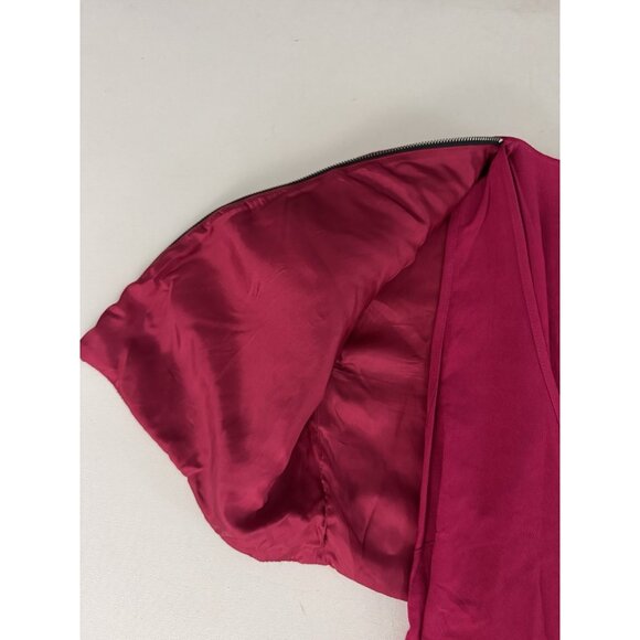 MAJE Cherry Red Cap Sleeve Zip Front Top With Tank Underlay Sz 3 US L - Picture 6 of 8